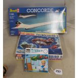 A Revell Concorde 1:144 plastic model kit (boxed), a Thunderbird plastic model kit Imai Space series