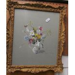 A watercolour flowers in gilt frame
