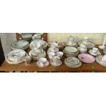 A quantity of plates, cups and saucers and mixed china and a Carlton trio