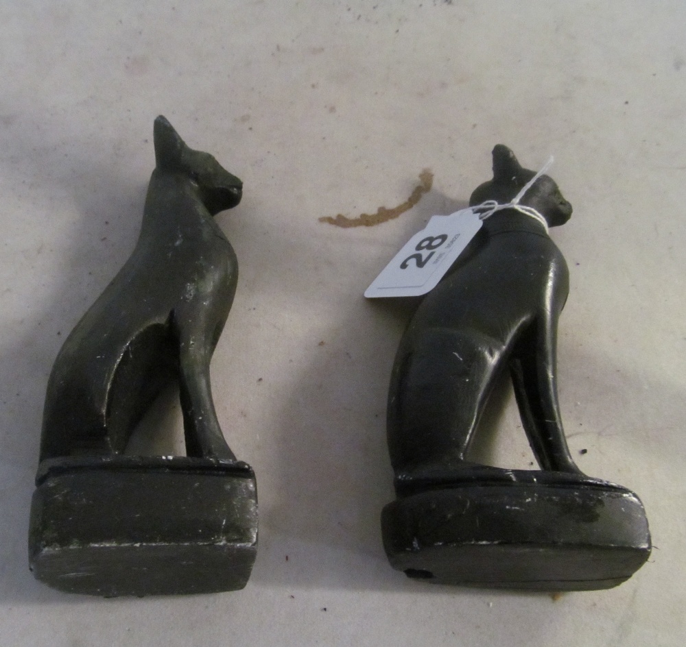 A pair of black Egyptian cat bookends (a/f) - Image 2 of 3