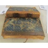 A leather and marbled Itineranio di Roma 1818 with illustrations and another book Chamber's Papers