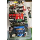Various vehicles and figures from tv and film, including Back to the Future, Dukes of Hazzard, The