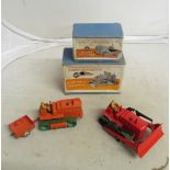 A boxed Dinky Heavy Tractor and a Trailor, boxed Bulldozer