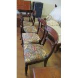 A set of five 19th Century rosewood dining chairs