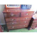 A 19th Century mahogany chest of two short and three long drawers
