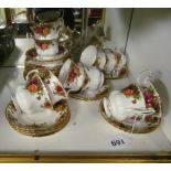 A Royal Albert Old Country Roses part teaset