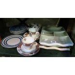 Two Poole Pottery hors d'oeuvres dishes, three Royal Standard Scottish trios, three B & G Copenhagen