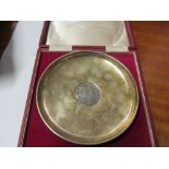 A silver dish with Churchill Crown to base (boxed)