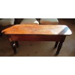 A 19th Century mahogany hall table/bench on turned legs