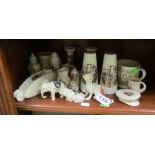 A Goss tankard and other crested ware
