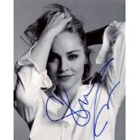 STONE SHARON: (1958- ) American Actress. Attractive signed 8 x 10 photograph by Stone.