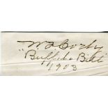 CODY W. F.: (1846-1917) American Showman. Ink signature ('W. F.