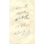 ROYAL FLYING CORPS: A set of seven fountain pen ink signatures by various pilots,