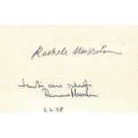 MUSSOLINI RACHELE: (1890-1979) Wife of Italian dictator Benito Mussolini from 1915-45.
