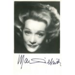 DIETRICH MARLENE: (1901-1992) German-American Actress and Singer. Signed 3.