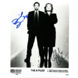 X-FILES: Signed 8 x 10 photograph by both David Duchovny (Special Agent Fox Mulder) and Gillian