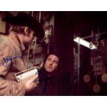 MIDNIGHT COWBOY: Signed colour 10 x 8 photograph by both Dustin Hoffman (Enrico Salvatore 'Ratso'