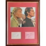 LAWRENCE OF ARABIA: Individual black ink signatures by the actors Peter O'Toole and Omar Sharif,