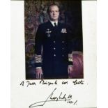 JUAN CARLOS I: (1938- ) King of Spain 1975-2014. Colour signed and inscribed 7.5 x 10.
