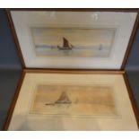 George Standfield Walters "On the Naal" Holland, a pair of watercolours signed 18cm x 42cm