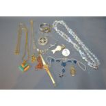 A Small Collection of Jewellery to include two ladies wristwatches, various necklaces
