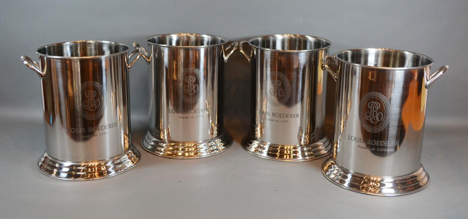 A Set of Four Twin Handled Bottle Coolers inscribed Louis Roederer 24.5cm tall