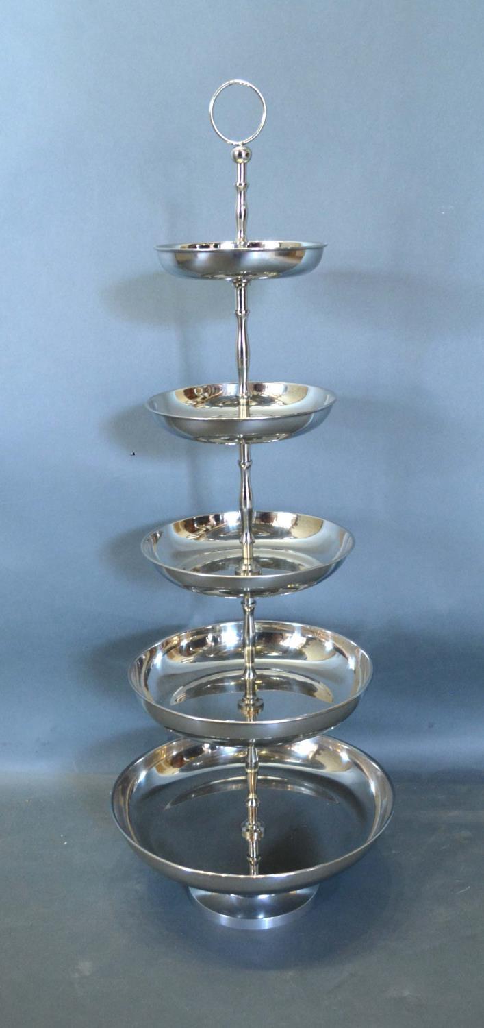 A Five Tier Cake Stand Of Circular Form, 80cm tall