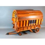 A Hand Built Scale Model of a Gypsy Caravan 52 cms long, 27 cms wide, 41 cms high