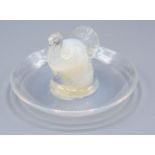 A Lalique Opalescent Glass Pin Tray signed R Lalique France No. 287, 10 cms diameter