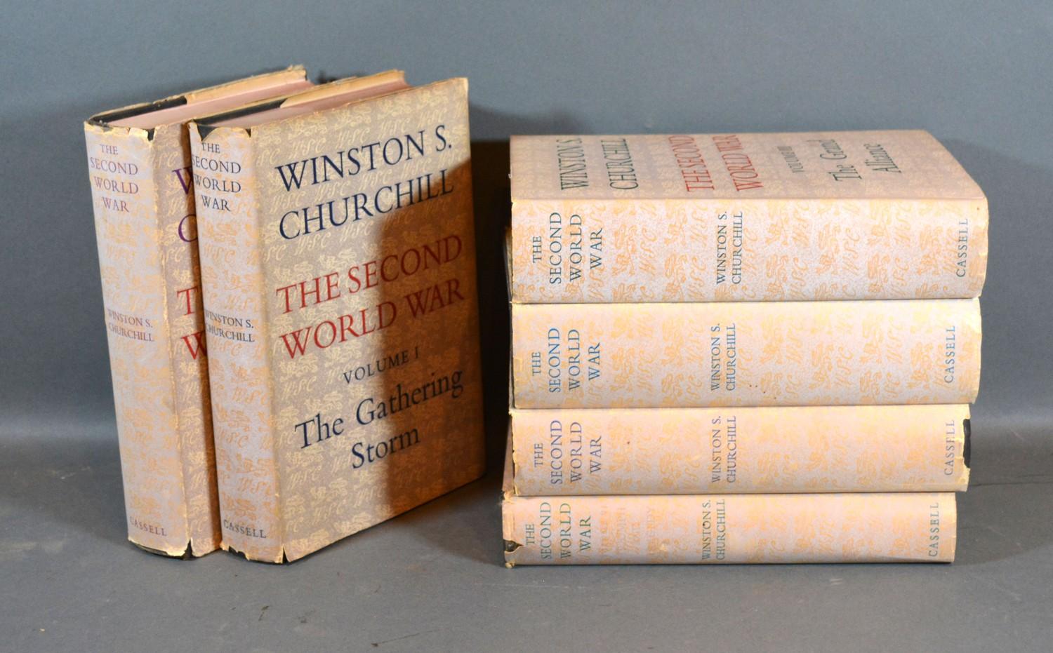 Six Volumes The Second World War, Winston S Churchill, published by Cassell, first editions