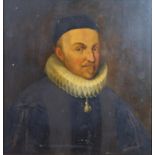 After Sir Paul Rubens, Study of a Priest with Lace Collar, oil on board, 30 x 28 cms