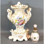 A 19th Century Paris Porcelain Two Handled Vase together with a Japanese Bottleneck Vase