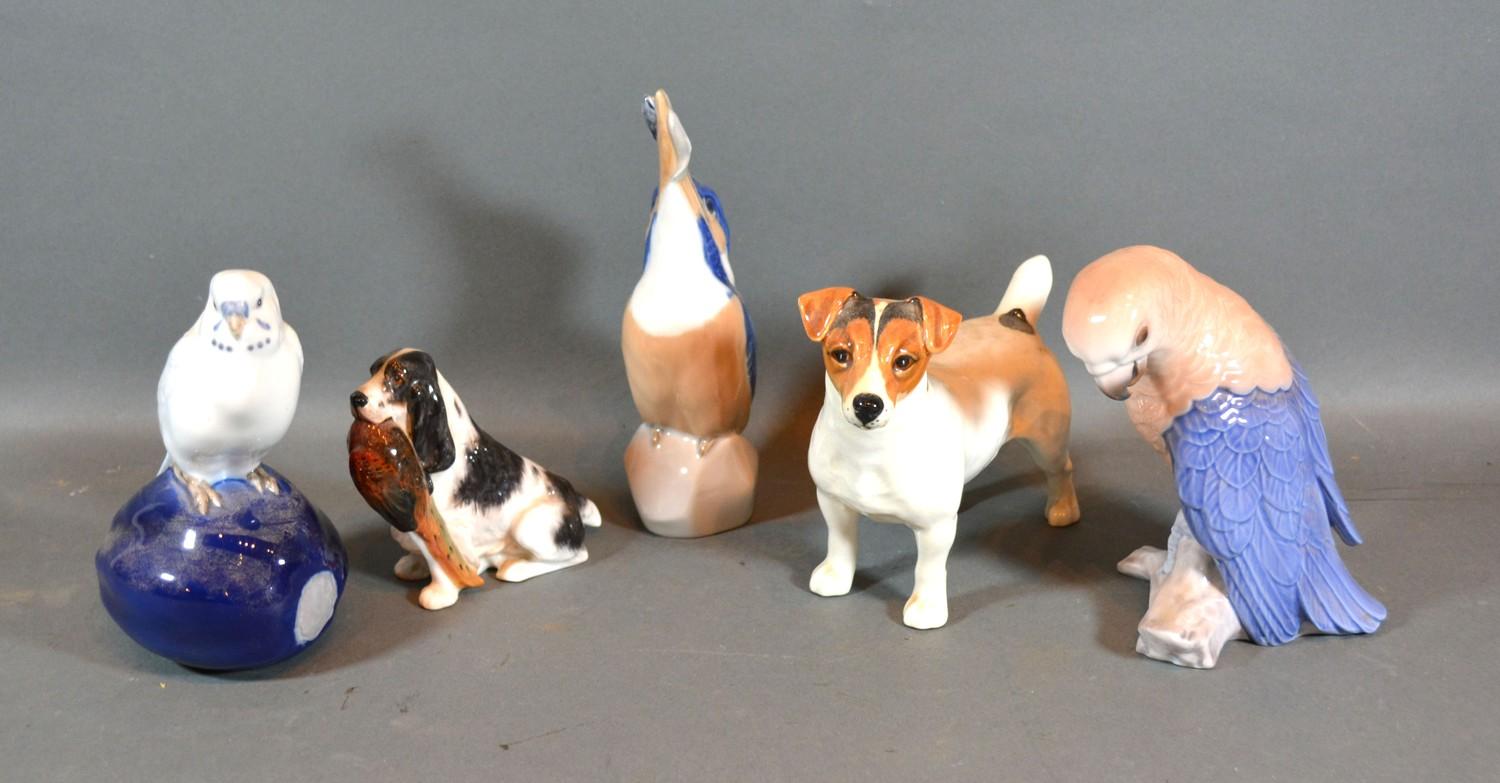 A Beswick Model of a Jack Russell Terrier together with Royal Doulton Model of Dog with Pheasant,