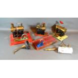 A Mamod Static Steam Engine together with another by Bowman Models and various related items