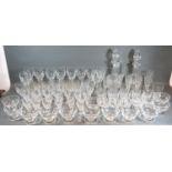 An Extensive Collection of Drinking Glasses by Thomas Webb comprising wine glasses, champagne
