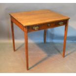 A 19th Century Mahogany Side Table, the frieze drawer with brass handles and escutcheon raised