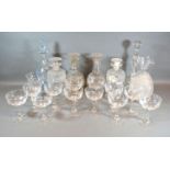A Pair of 19th Century Cut Glass Decanters together with a collection of other glass ware to include