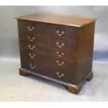 A 19th Century Mahogany Straight Front Chest of Two Short and Four Long Drawers with brass