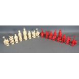 An Early 20th Century Chinese Carved Ivory Chess Set