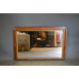 A Victorian Walnut and Inlaid Over Mantle Mirror, 62 x 97 cms