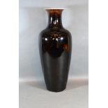 A 19th Century Chinese Baluster Form Vase with black glaze and six character mark to base 45 cms