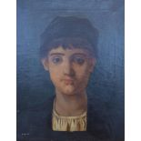 19th Century Continental School, Study of a Boy wearing Period Dress, oil on canvas, 45 x 35 cms