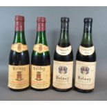 Two Half Bottles Volnay Maison Doudet-Naudin Red Wine dated 1955 together with two other half