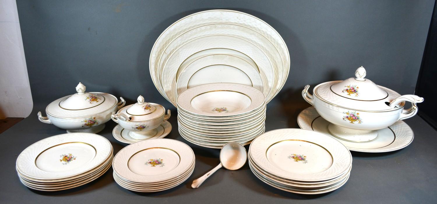 A Carlton Shape Dinner Service comprising plates, two covered tureens and other items