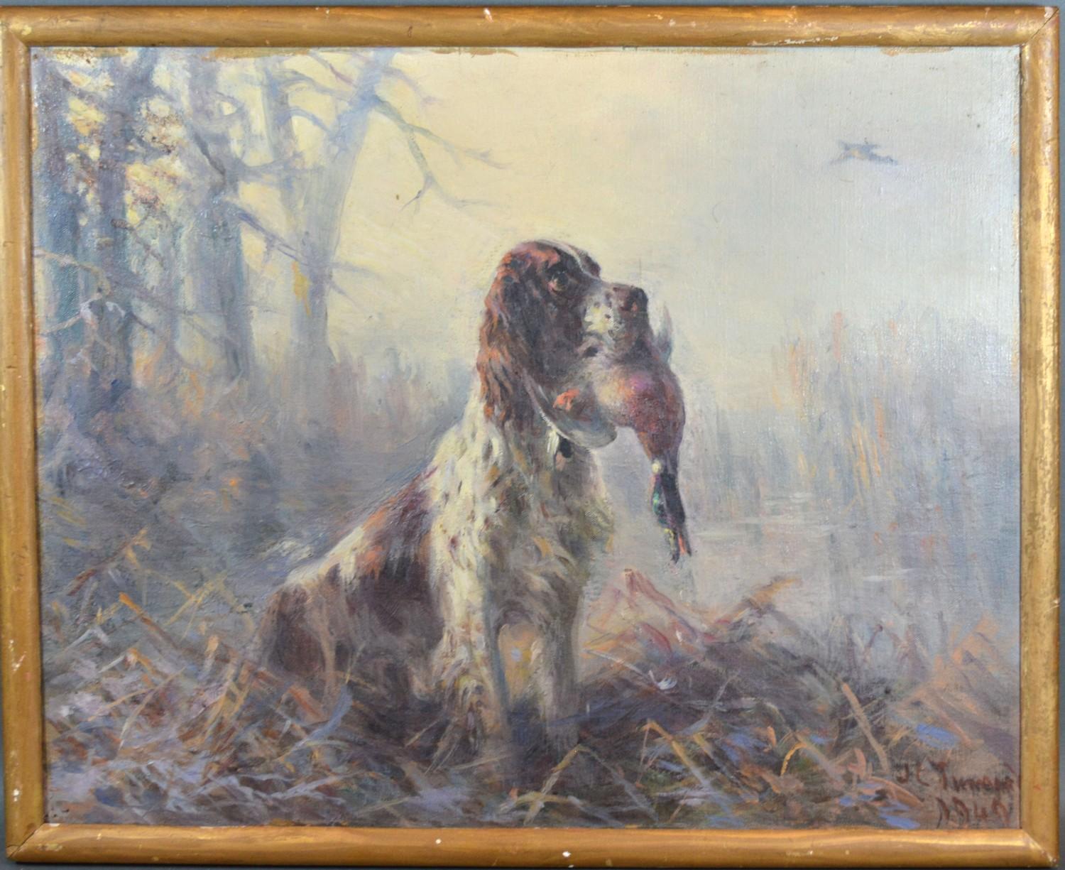 John Charles Tunnard, Frosty Morning, oil on canvas, signed and dated 1949, 34 x 44 cms