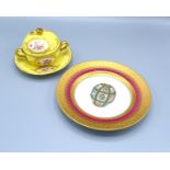 A Faberge Forbes Magazine Collection Fifteenth Anniversary Plate together with a Dresden porcelain