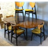 A G Plan Librenza Dining Suite comprising an extending dining table, a set of six butterfly