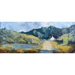 Charles Wyatt Warren 'The Road to Snowdon' oil on board, signed, 23 x 53 cms
