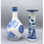 A Chinese Porcelain Covered Bottleneck Vase decorated in underglaze blue together with a Chinese