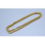 A 14ct. Gold Linked Neck Chain of Rope Twist Form, 16.8 gms, 73 cms long